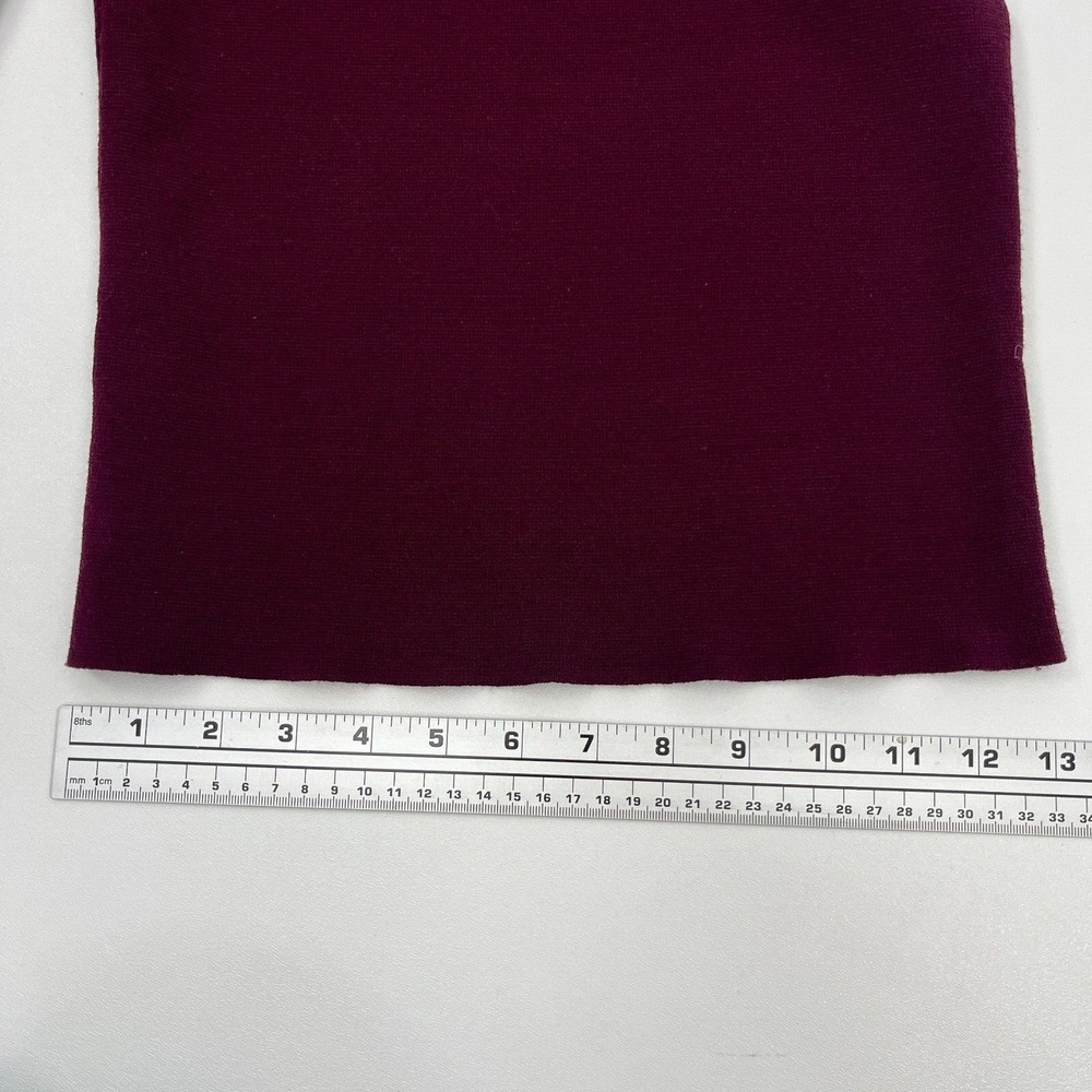 Ann Taylor Thick Knit Crop Pants Maroon Merlot Pull On - Picture 10 of 12